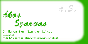 akos szarvas business card